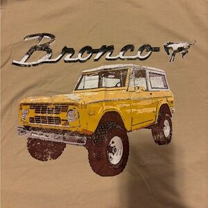 Mens Ford Bronco Tshirt, Tan XL